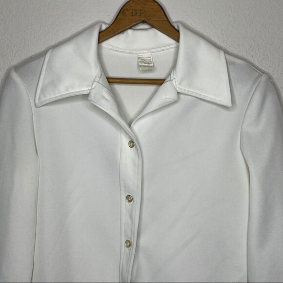 Vintage Polyester White Blouse - Picture 5 of 7